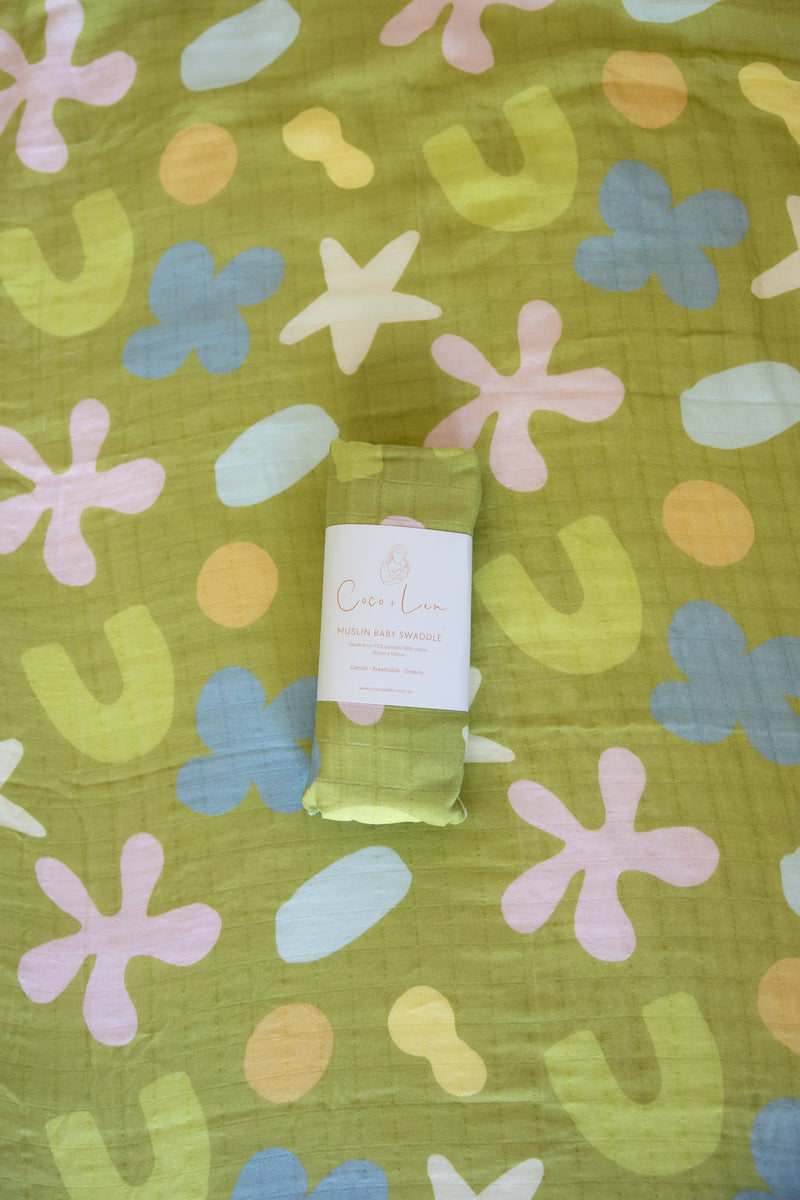 WHIMSY GROVE 🍃 Baby Muslin Swaddle