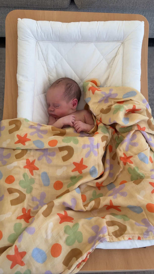 *PRE-ORDER* Playtime Whimsy 🍀🌟🟠 Muslin Swaddle