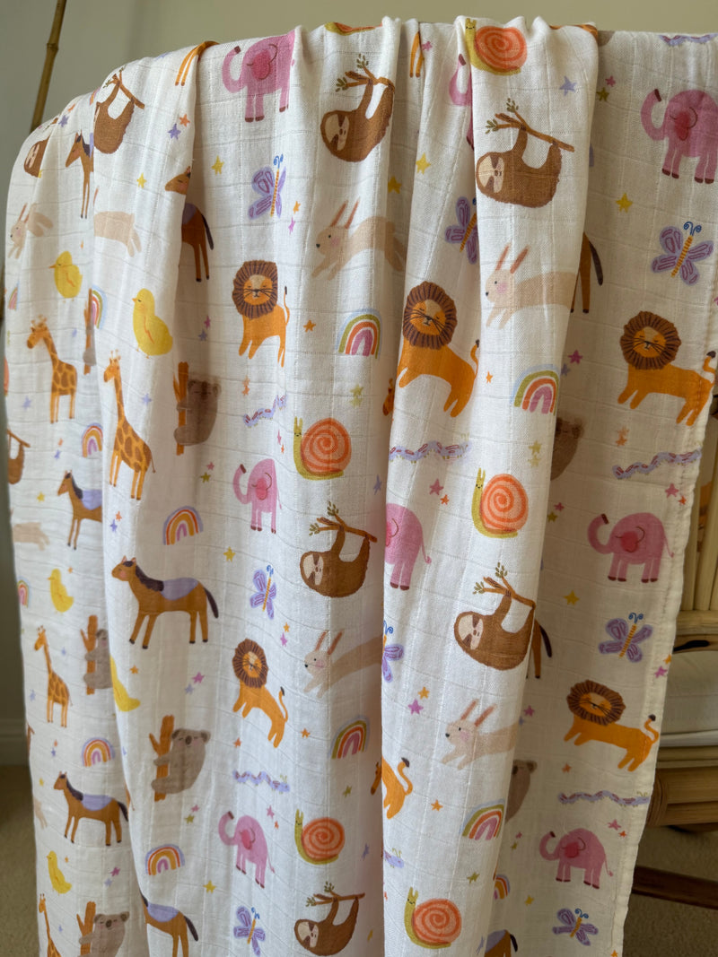 Out in the Wild 🦒 🐨 Baby Muslin Swaddle