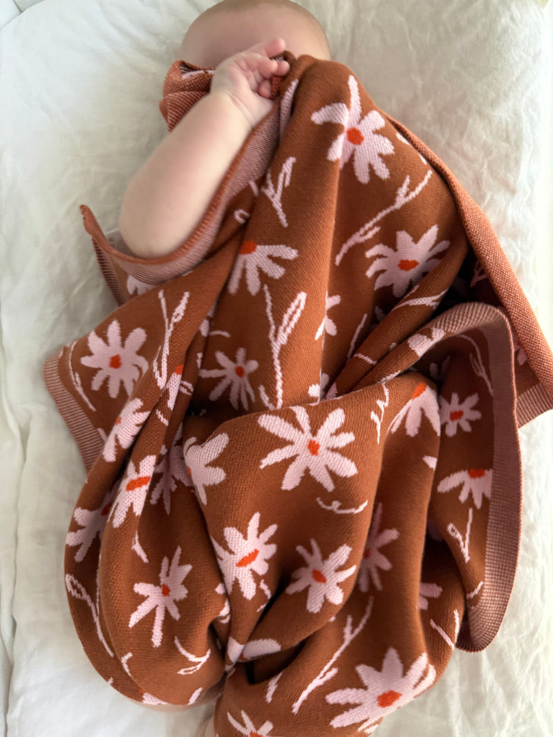 Bloom Meadow 🤎🌸 Knit Blanket