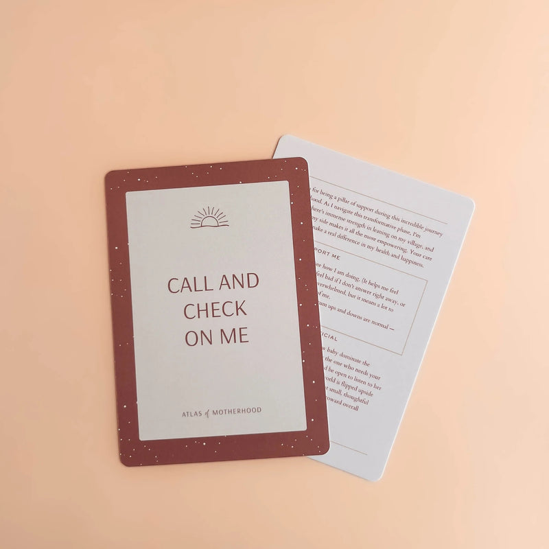 New Mum Postpartum Support Cards – 50-Card Deck for Practical Postpartum Support | Baby Shower and New Mum Gift