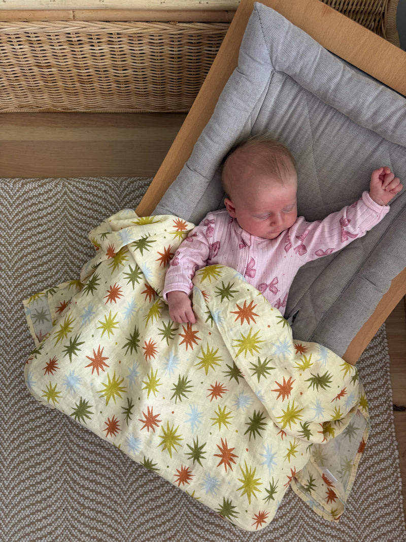 Retro Skies 🌌 💫  Muslin Swaddle