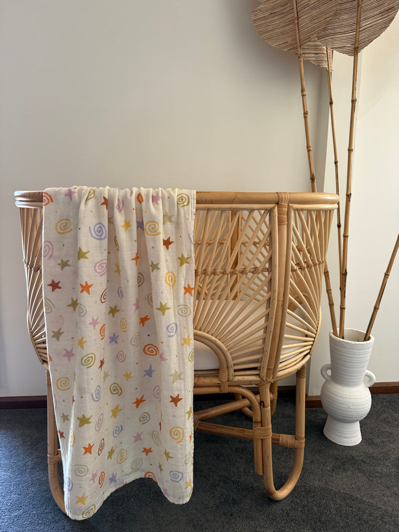 Starburst Swirl ✨ Baby Muslin Swaddle