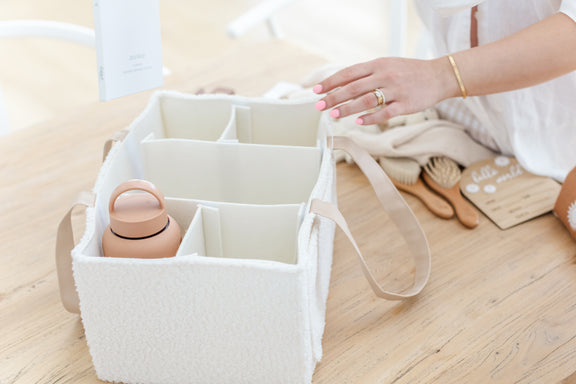 Nappy Caddy Organiser Teddy Beige Handles