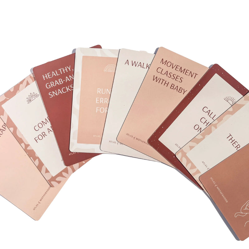 New Mum Postpartum Support Cards – 50-Card Deck for Practical Postpartum Support | Baby Shower and New Mum Gift