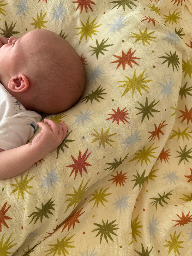 Retro Skies 🌌 💫  Muslin Swaddle