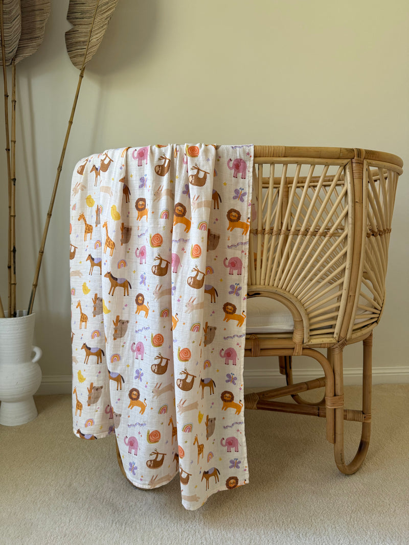 Out in the Wild 🦒 🐨 Baby Muslin Swaddle