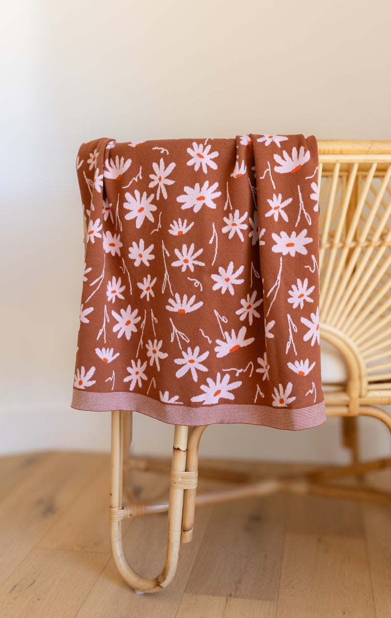 Bloom Meadow 🤎🌸 Knit Blanket